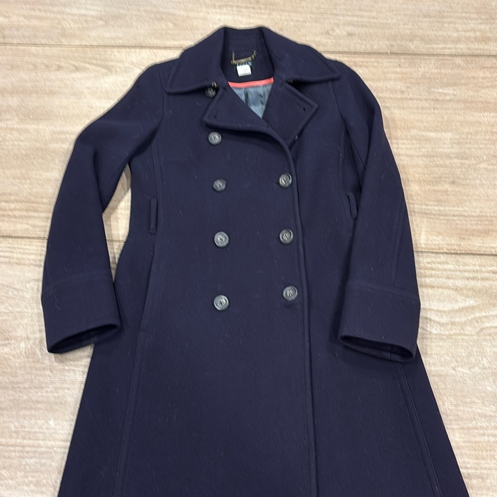 J Crew classic long Peacoat
